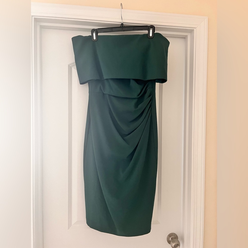 Vince Camuto off the shoulder evergreen dress in excellent condition - Picture 2 of 6